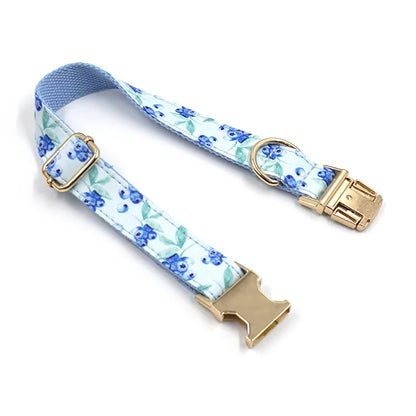 Berry Bliss: 5-Piece Blueberry Print Pet Harness Set for Quirky Pets