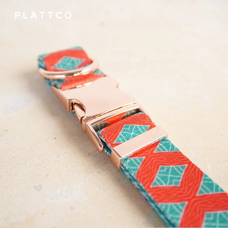 Plattco Geometric Glamour: Stylish Dog Collar with Grid Pattern for Modern Pets